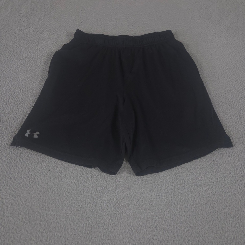 Under Armour Shorts Mens Large Black UA Tech Polyester Logo Athletic Gym Workout